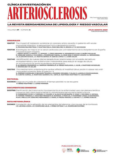 Imagen de Clínica e Investigación en arteriosclerosis 2025 ON LINE (6 fascículos anuales)