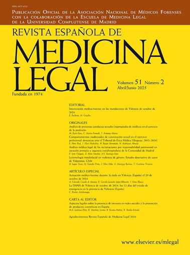 Imagen de Revista Española de Medicina Legal 2025 ON LINE (4 fascículos anuales)